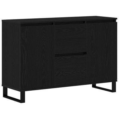 Sideboard Zwart Eiken 104x35x70cm Gelaagd Hout Removable storage practical