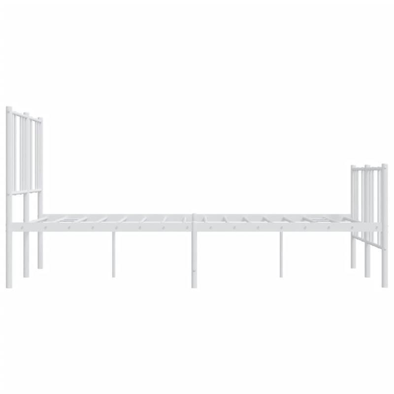 Giroletto con Testiera e Pediera Metallo Bianco 160x200cm