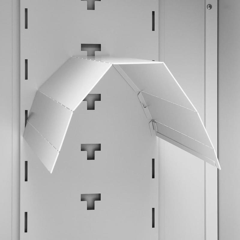Stalenkast – Opbergkast – Archiefkast – Kantoorkast – Locker – Vergrendelbaar – Verstelbare Planken en Haken – Compact 53x53x105 cm – Lichtgrijs staal