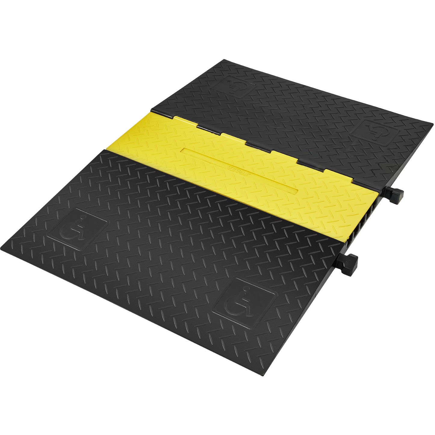 Kabelgoot – Kabelbrug – Kabelbeschermer – Kabelmat – Kabelmanagement – 5 Kanalen – Industrieel Rubber – Draagkracht 10.000 kg per Wiel