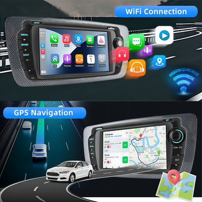 7-inch Touchscreen Autoradio – Multimedia Speler – Navigatiesysteem – Inbouw Radio – Auto Entertainment – Draadloze CarPlay & Android Auto – GPS Met Wi-Fi