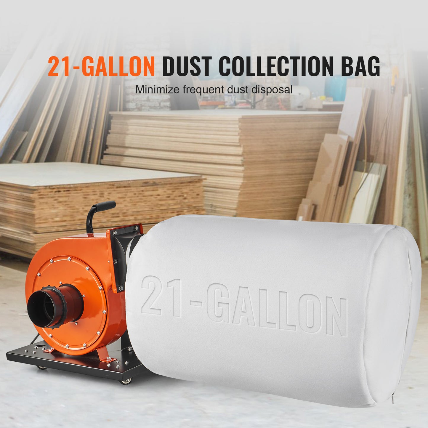 Professionele Stofafzuiger – Stofcollector – Stofzuiger – Houtstofzuiger – Werkplaatsstofzuiger – 1PK Motor – 21 Gallon Stofzak
