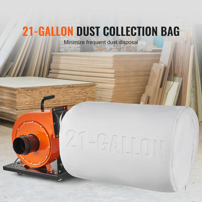 Professionele Stofafzuiger – Stofcollector – Stofzuiger – Houtstofzuiger – Werkplaatsstofzuiger – 1PK Motor – 21 Gallon Stofzak