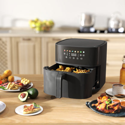 Hot Air Fryer, 8 Programs, 8 Liters, LED Screen, Black
