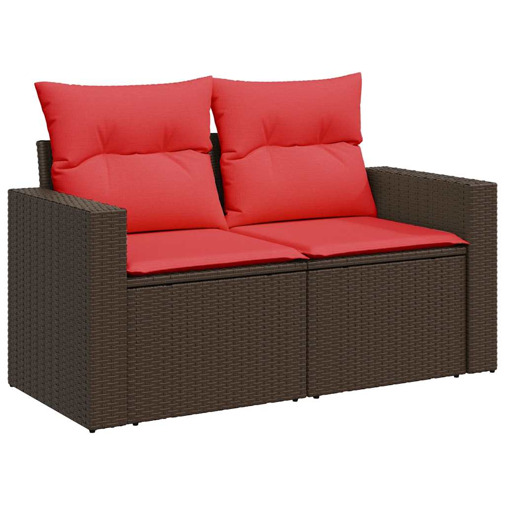 Loungeset Tuinset – Loungeset Modulaire Tuinmeubelen – Loungeset Poly Rattan – Loungeset Buiten – Loungeset Bruin – Weerbestendig PE-Rattan – Opbergruimte Met Waterdichte Binnenzak