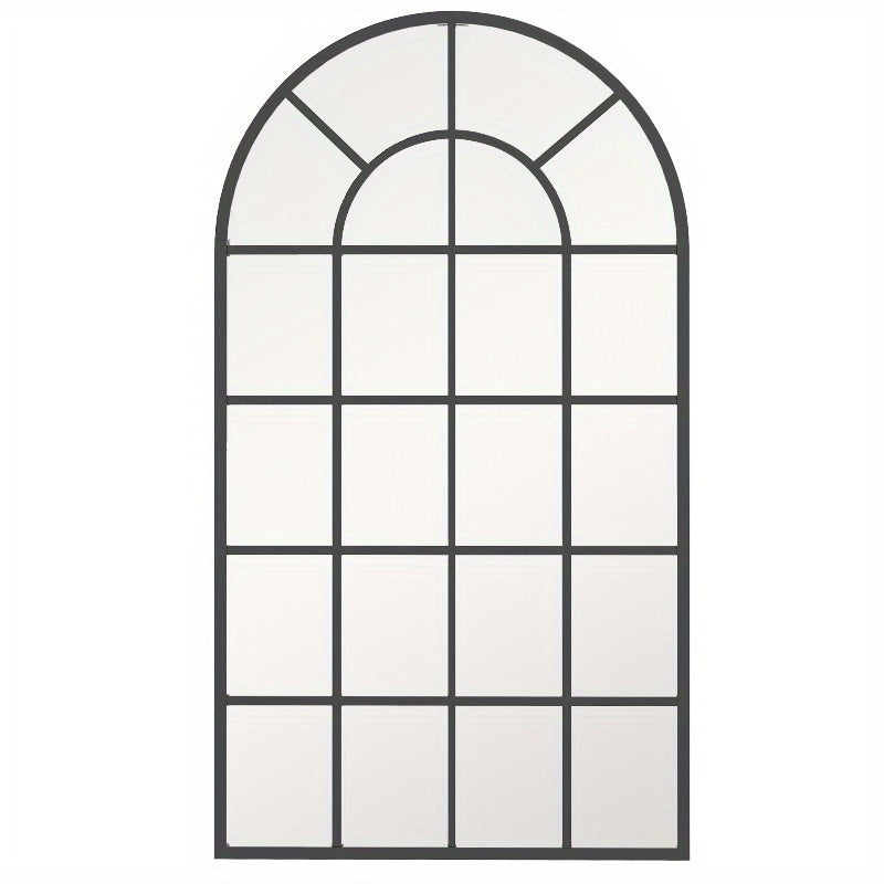 Volledige Lengte Spiegel – Vloerspiegel – Wandspiegel – Staande Spiegel – Badkamerspiegel – Zwart Metalen Frame – 110x62 cm – Duurzaam Kunststof Achterwand