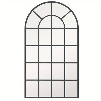 Volledige Lengte Spiegel – Vloerspiegel – Wandspiegel – Staande Spiegel – Badkamerspiegel – Zwart Metalen Frame – 110x62 cm – Duurzaam Kunststof Achterwand