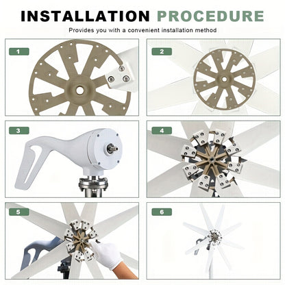 Windturbine – Windmolen – Windgenerator – Draagbare Generator – Alternatieve Energie – 1200W Vermogen – Robuust Metallic Ontwerp