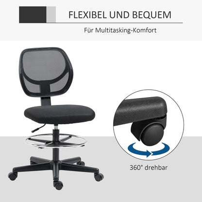 Bureaustoel – Ergonomische Stoel – Draaistoel – Werkstoel – Bureaustoelen Voor Volwassenen – Verstelbare Voetsteun – Mesh Rugleuning – 360° Zwenkwielen