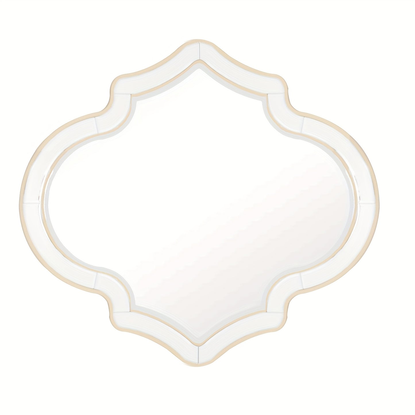 Wandspiegel – Muurspiegel – Decoratiespiegel – Interieurspiegel – Onregelmatige Spiegel – 88x80 cm – Gouden Rand – Ruimtelijk Effect