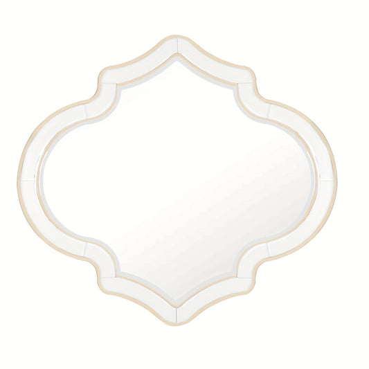 Wandspiegel – Muurspiegel – Decoratiespiegel – Interieurspiegel – Onregelmatige Spiegel – 88x80 cm – Gouden Rand – Ruimtelijk Effect