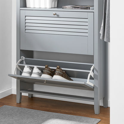 Schoenenkast – Schoenenrek – Schoenenopberger – Schoenenkast – Opbergkast – 2 Kleppen – Compact 80x108x25 cm – MDF & Spaanplaat Wendbaar
