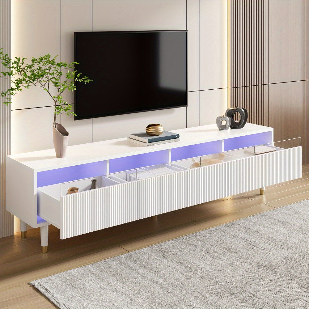 Television Stand | Contemporary TV Stand | 178 Cm Long | Sleek Design | Additional Storage Options | 4 Compartments | Perfect for The Lounge - Sturdy, Elegant, And Adaptable - QUORE