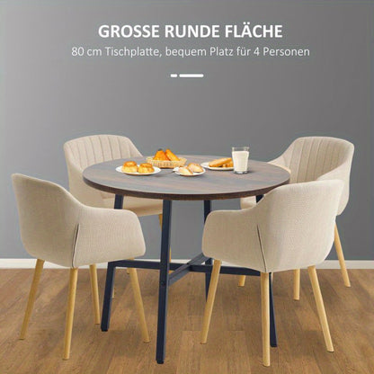 Eettafel – Tafel – Eetkamertafel – Keukentafel – Meubel – Bruin – Hardhout & Kunsthout – 80x80x76 cm – 4-delig Uitbreidbaar Blad – Eenvoudige Montage