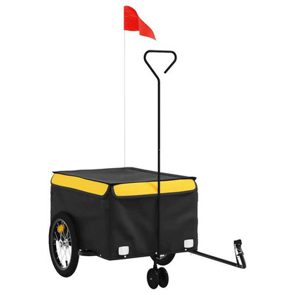 Black and Yellow Bike Trailer - Durable Iron Construction with Anti-Tip Base, 45 kg Load Capacity - Optimal Stability for Heavy Loads | Work/Camping/Heavy Luggage Equipment