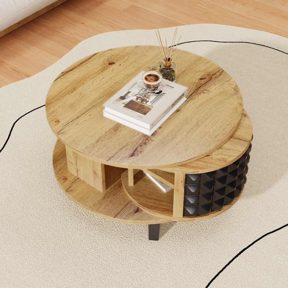 Coffee Table, Swivel Table, Side Table with Concealed Built-in Storage