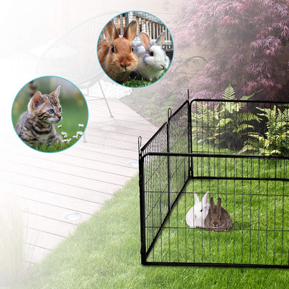 Hondenren – Puppyren – Hondenkennel – Speelren – Dierenren – Opvouwbaar – 8 Panelen Met Deur – Stevig Staal – 100 cm Hoog