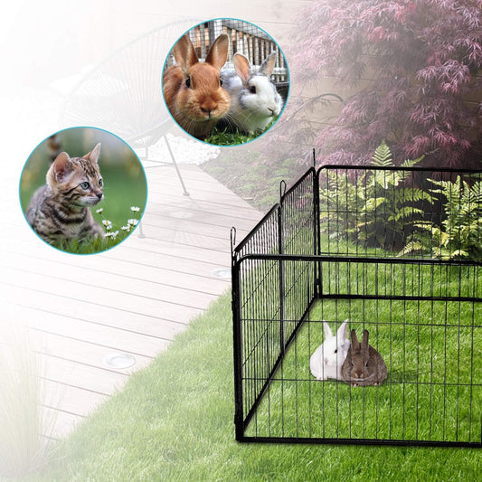 Hondenren – Puppyren – Hondenkennel – Speelren – Dierenren – Opvouwbaar – 8 Panelen Met Deur – Stevig Staal – 100 cm Hoog