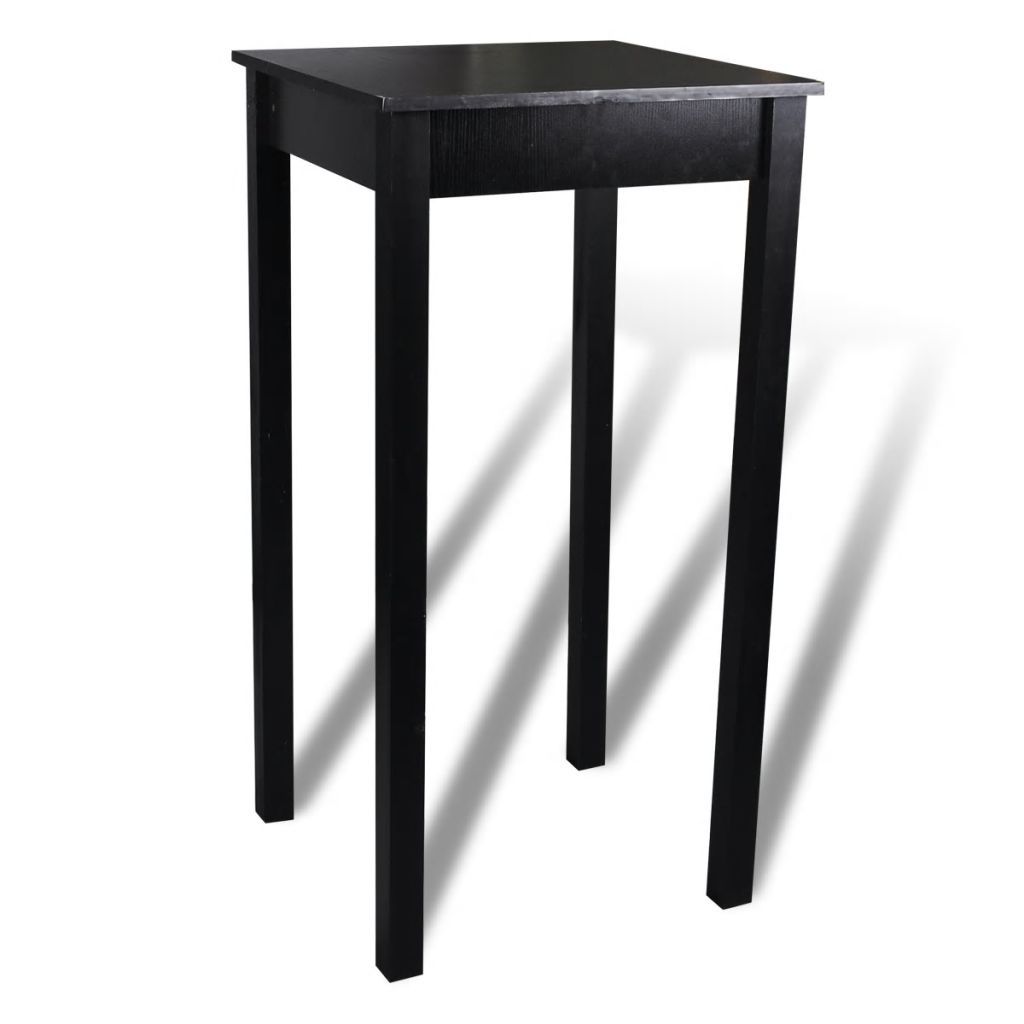 Bar Tafel – Bistrotafel – Koffietafel – Steigerhout Tafel – Bartafel Smal – Compact Design – Opbergruimte – 55x55x107 cm – Zwart MDF