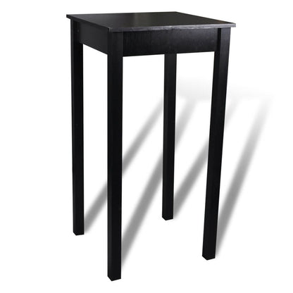 Bar Tafel – Bistrotafel – Koffietafel – Steigerhout Tafel – Bartafel Smal – Compact Design – Opbergruimte – 55x55x107 cm – Zwart MDF