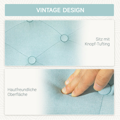 Opbergkist – Opbergbox – Opbergbank – Opbergstoel – Opbergmand – Groen Linnen-achtig Polyester – Stevig Rubberhout – 100 x 40 x 44 cm