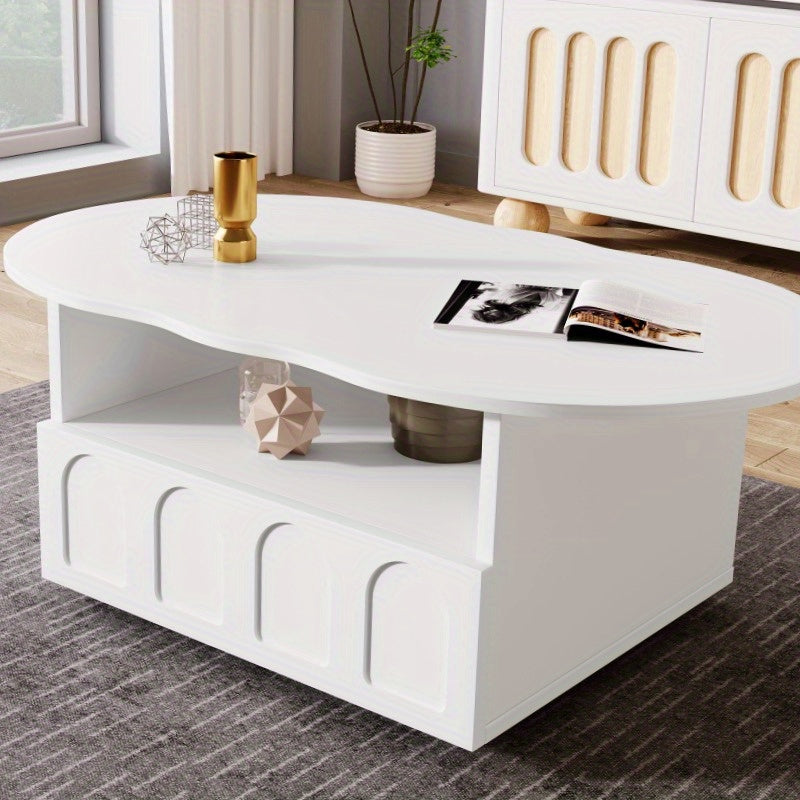 Salontafel – Tafel – Vintage Tafel – Woonkamertafel – Koffietafel – Wit Vintage Design – Stevige Metalen Constructie