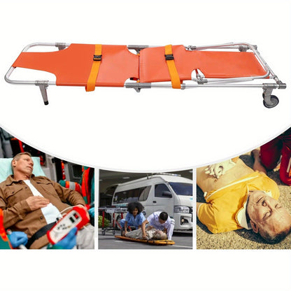 Heavy-Duty EMS Traptstoel – Ambulance Stoel – Draagbaar Stretcher – Reddingsstoel – Medische Transportstoel – Extra Stevig Aluminium – Draagvermogen 159 KG – 4 Wielen Met Veiligheidsgordels