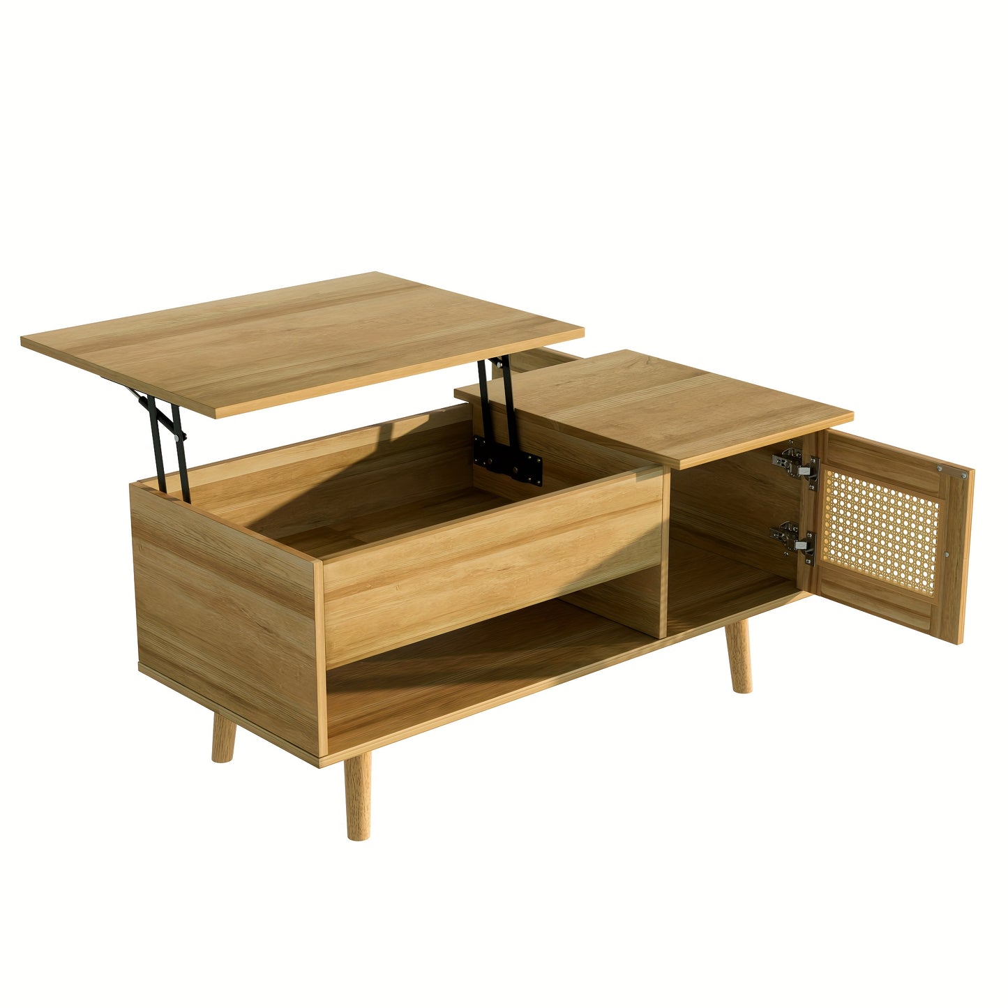 Modern Lift-Top Coffee Table with Hidden Storage - Heavy-Duty Metal Construction, Easy Assembly Living Room Center Table, Space-Saving Design for Apartments, Houses, Offices - Contemporary Home Decor Furniture, Apartment Esse