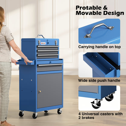 Gereedschapskast – Werkplaatskast – Opbergkast – Toolbox – Ladenkast – 4 Laden – Verwijderbare Bovenkist – Stevige Metalen Constructie