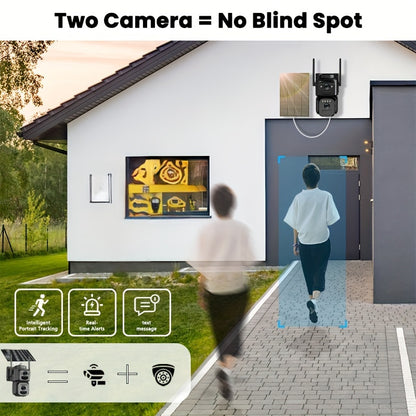 Draadloze Beveiligingscamera Set – Buiten Camera – Wifi Camera – Surveillance Camera – IP Camera – 2K HD Dual Lens – Automatische Bewegingsdetectie & Kleurennachtzicht