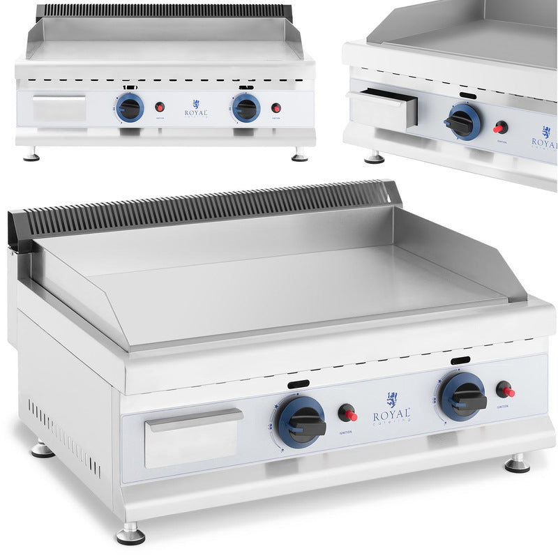 Dubbele Gasgrill – Gasbarbecue – Grillplaat – Outdoor Grill – Professionele BBQ – RVS Grillplaat – Instelbare Temperatuur 50-300°C – 2x 3100W Vermogen