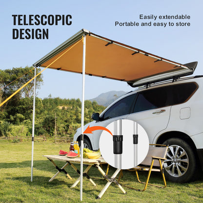 Luifel Auto – Zijluifel – Zonnescherm – Kampeertent – Autoluifel – Groot 2x2,5m – Waterbestendig PU3000mm – UV-bescherming