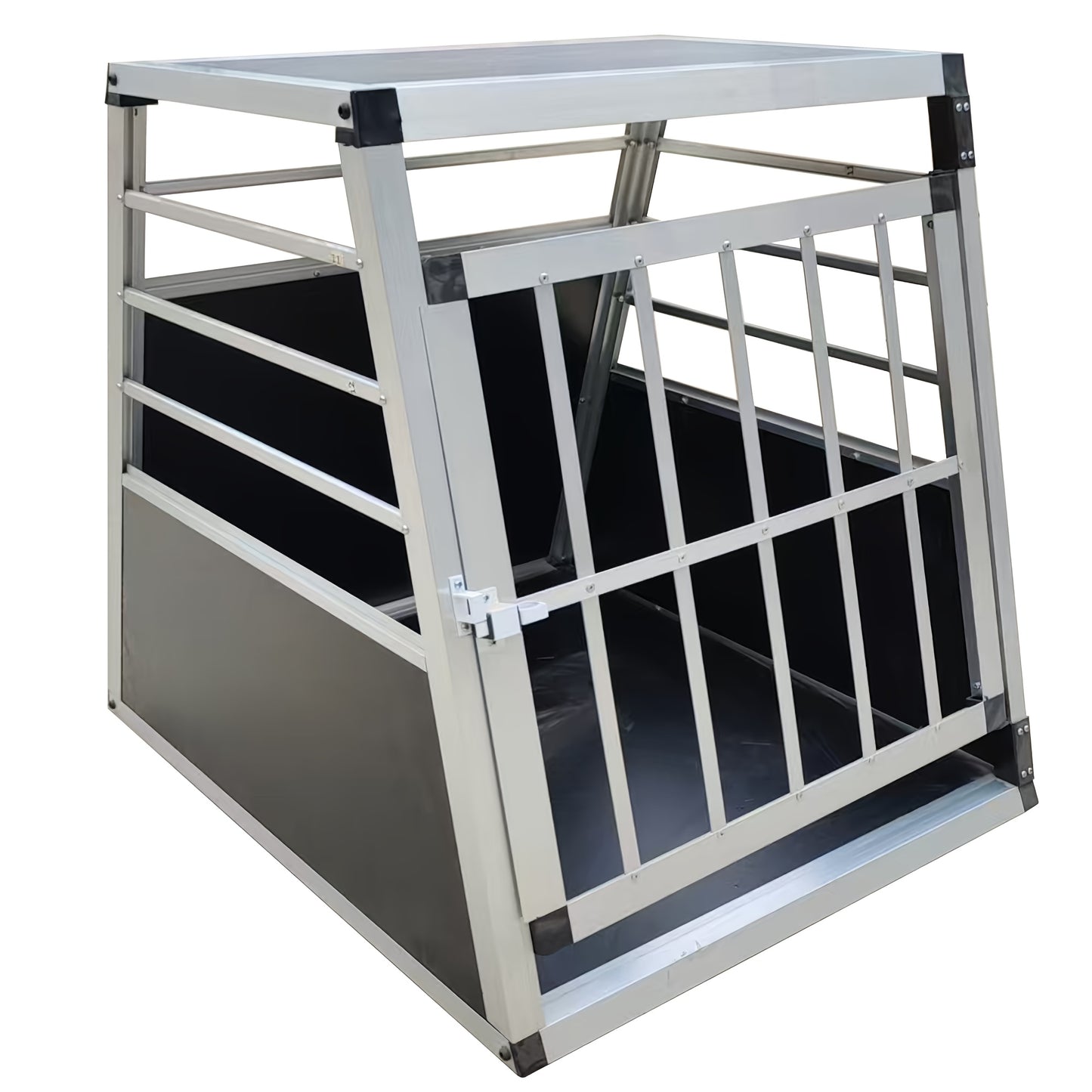Hondenbench – Hondenreismand – Hondenkooi – Hondenbox – Transportbench – Aluminium – 54x69x50 cm – Zwart