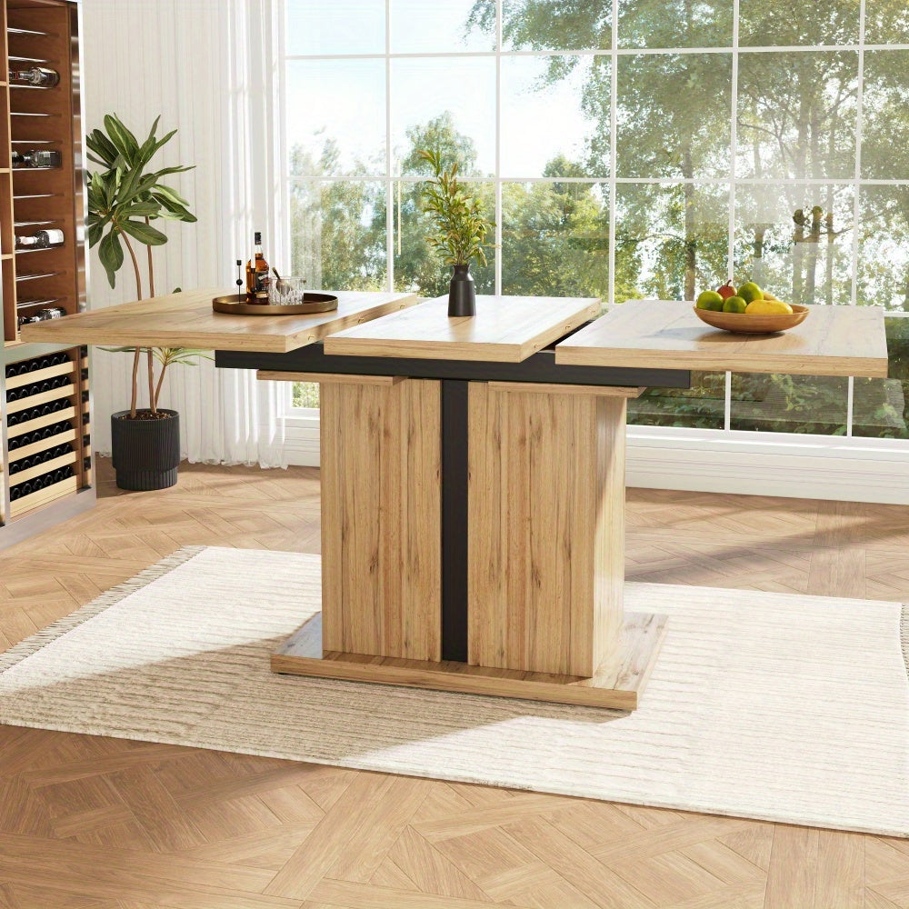 Uitklaptafel – Klaptafel – Inklapbare Tafel – Vouwtafel – Eettafel – Uitschuifbaar 119-158,5 cm – Ruimtebesparend Design – Natuurlijk Hout MDF