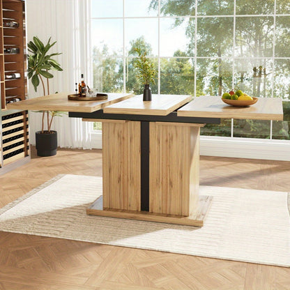 Uitklaptafel – Klaptafel – Inklapbare Tafel – Vouwtafel – Eettafel – Uitschuifbaar 119-158,5 cm – Ruimtebesparend Design – Natuurlijk Hout MDF