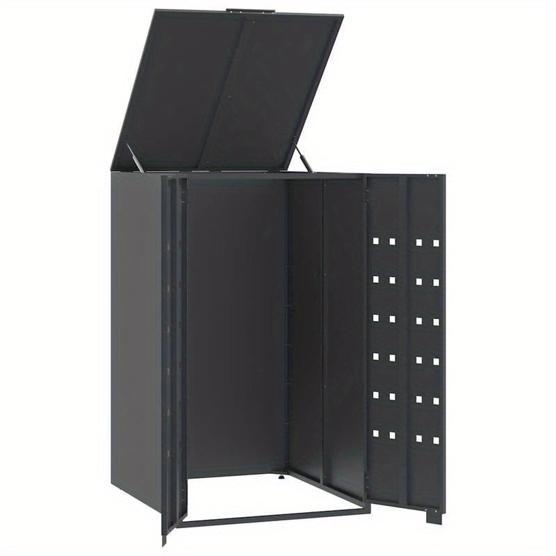 Afvalbak – Prullenbak – Afvalcontainer – Vuilnisbak – Afvalemmer – Stalen Constructie – 1 Ton Capaciteit – Antraciet – 69x79x117 cm