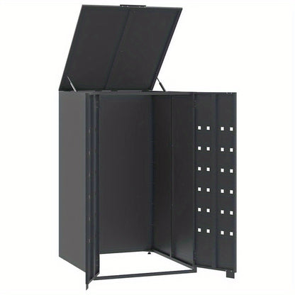 Afvalbak – Prullenbak – Afvalcontainer – Vuilnisbak – Afvalemmer – Stalen Constructie – 1 Ton Capaciteit – Antraciet – 69x79x117 cm
