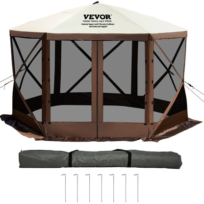 Pop-up Camping Gazebo – Camping Tent – Partytent – Luifel – Schaduwdoek – 12x12 Voet – 300D Oxford Waterafstotend – Stevig Stalen Frame