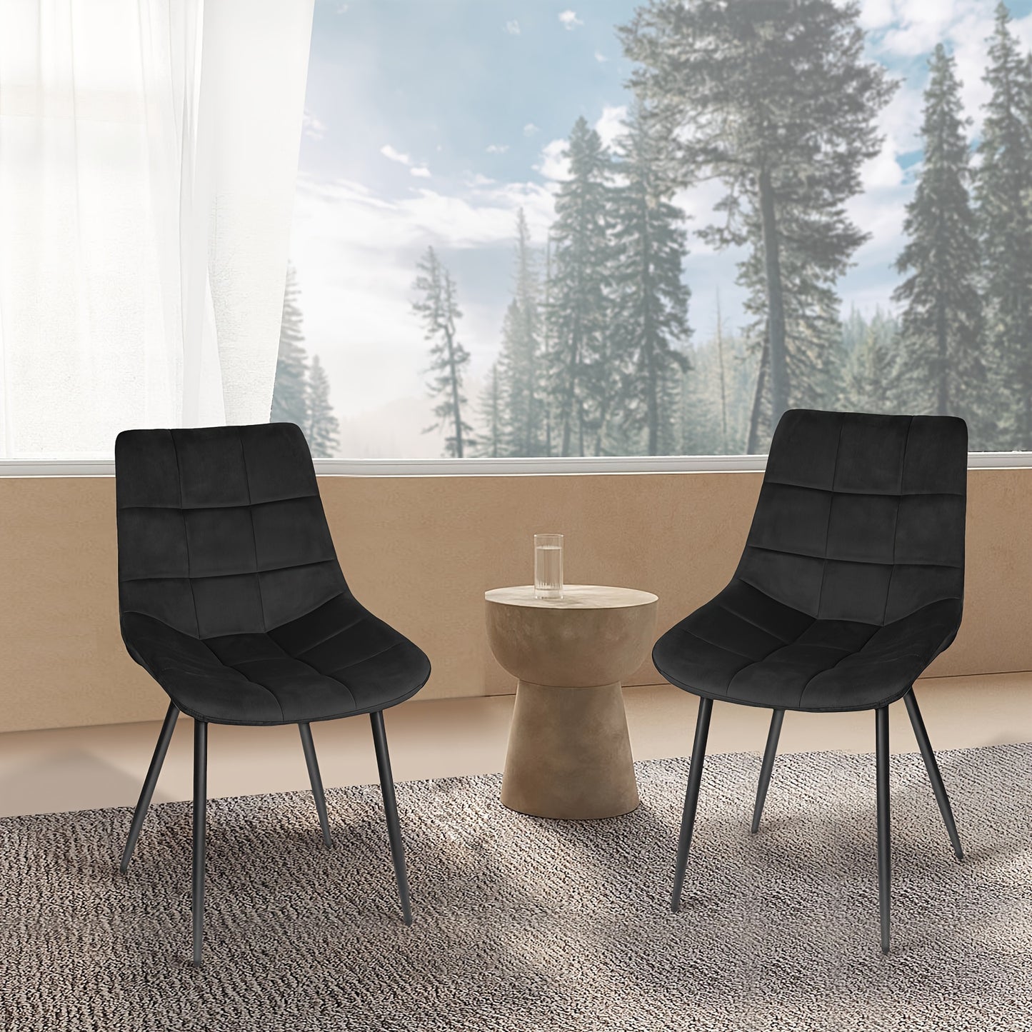 Eetkamerstoelen – Stoelen – Kuipstoelen – Keukenstoelen – Designstoelen – Fluwelen Bekleding – Ergonomische Zithoogte 50 cm