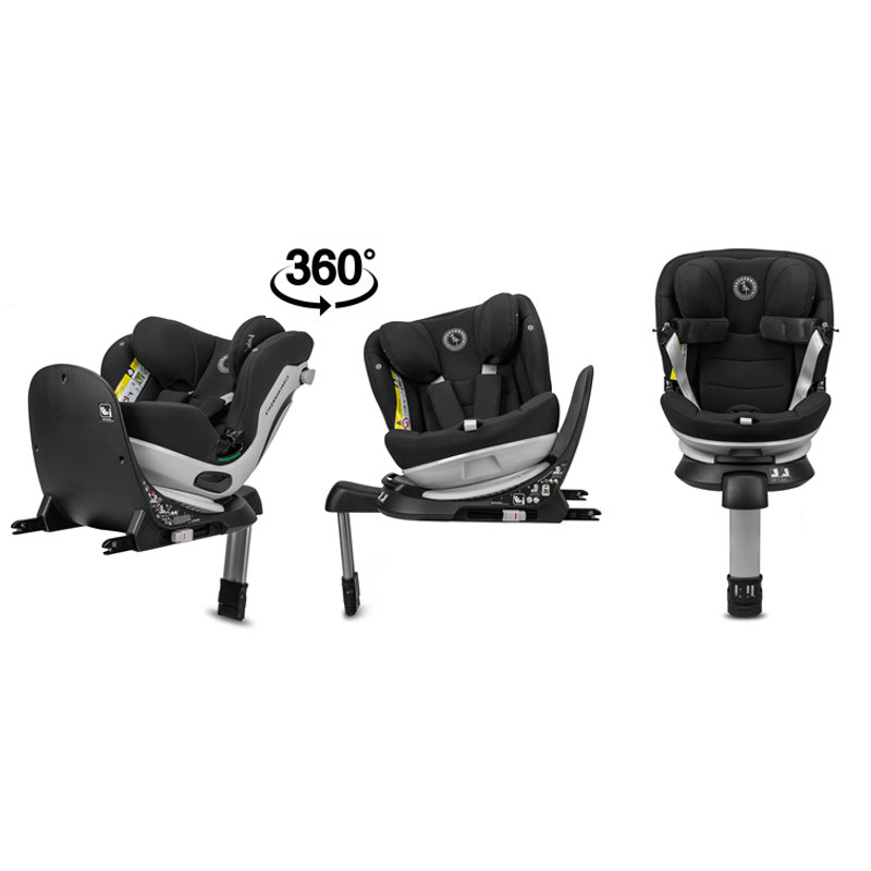 360° Draaibare Autostoel i-Size R129-03 voor Kinderen van 76-150 cm - Veilig Kinderautostoeltje met ISOFIX, Zij-impactbescherming en Verstelbare Hoofdsteun - Groep 1/2/3