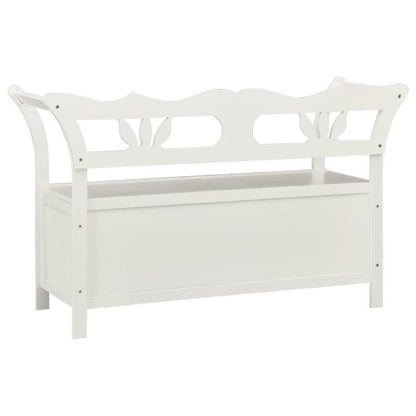 Solid Pine Wood Bench 107x45x75.5cm - Modern Entryway Bench with Storage, White Finish Multi-Functional Shoe Rack & Living Room Stool, Durable Minimalist Design, Living Room Storage | Modern Minimalist Bench | Durable Constru