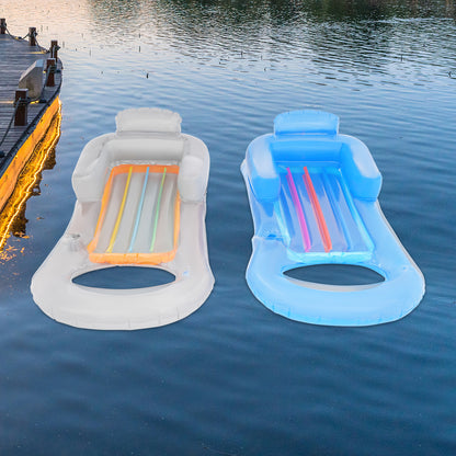 Drijvende Stoel – Drijvende Ligstoel – Lounge Stoel – Waterhangmat – Zwembad Ligbed – Set van 2 – Groot Formaat 160x84 cm – Duurzaam PVC Met Rugleuning & Armsteunen