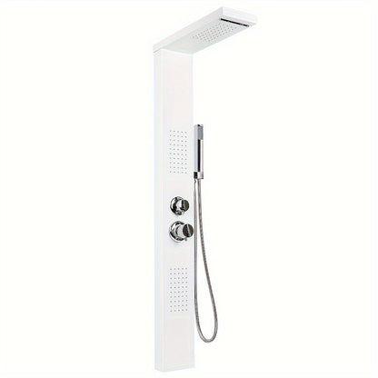 Douchepaneel – Douchekolom – Regendouche – Wandpaneel – Handdouche – 4-Functies – 130 cm Hoog – Duurzaam Corrosiebestendig Materiaal - Wit