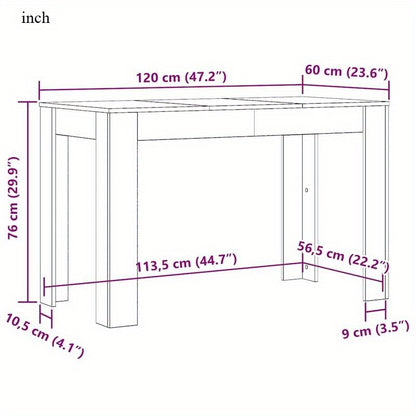 Eettafel Oak – Houten Tafel – Massief Eikenhout – Handgemaakt – Eikenhouten Eettafel – Compact Formaat 120x60x76 cm – Duurzaam & Stijlvol Design