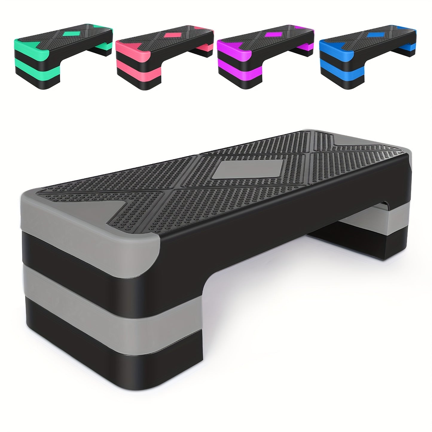 Fitnessbank – Halterbank – Trainingsbank – Buikspierbank – Bench Press Bank – Verstelbare Hoogte – Aerobics Step Platform – Antislip Voetpads – Duurzaam IJzer – Compact & Draagbaar – Grijs