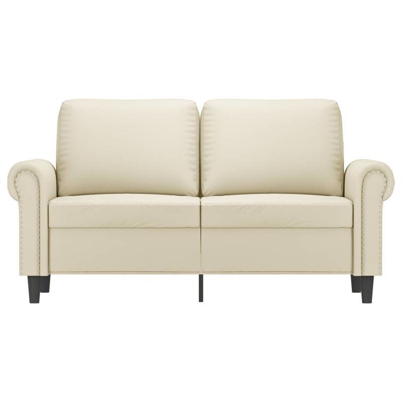 2-Zits Bank – Loveseat – Tweezitsbank – Zitbank – 2-Persoons Bank – Creme Kleur – Synthetisch Leer – Compact 120 cm breed