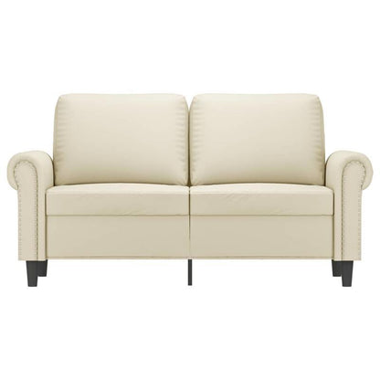 2-Zits Bank – Loveseat – Tweezitsbank – Zitbank – 2-Persoons Bank – Creme Kleur – Synthetisch Leer – Compact 120 cm breed