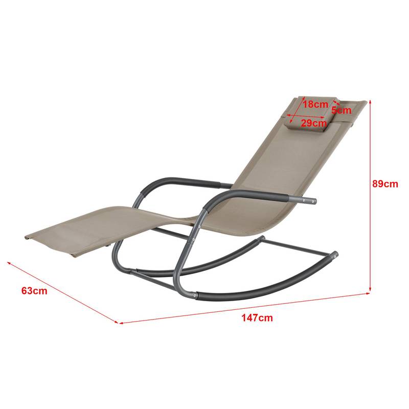Schommelstoel – Relaxstoel – Fauteuil – Loungestoel – Schommelstoel Babykamer – Set Van 2 – Stalen Frame – Snel Droogend Textiel