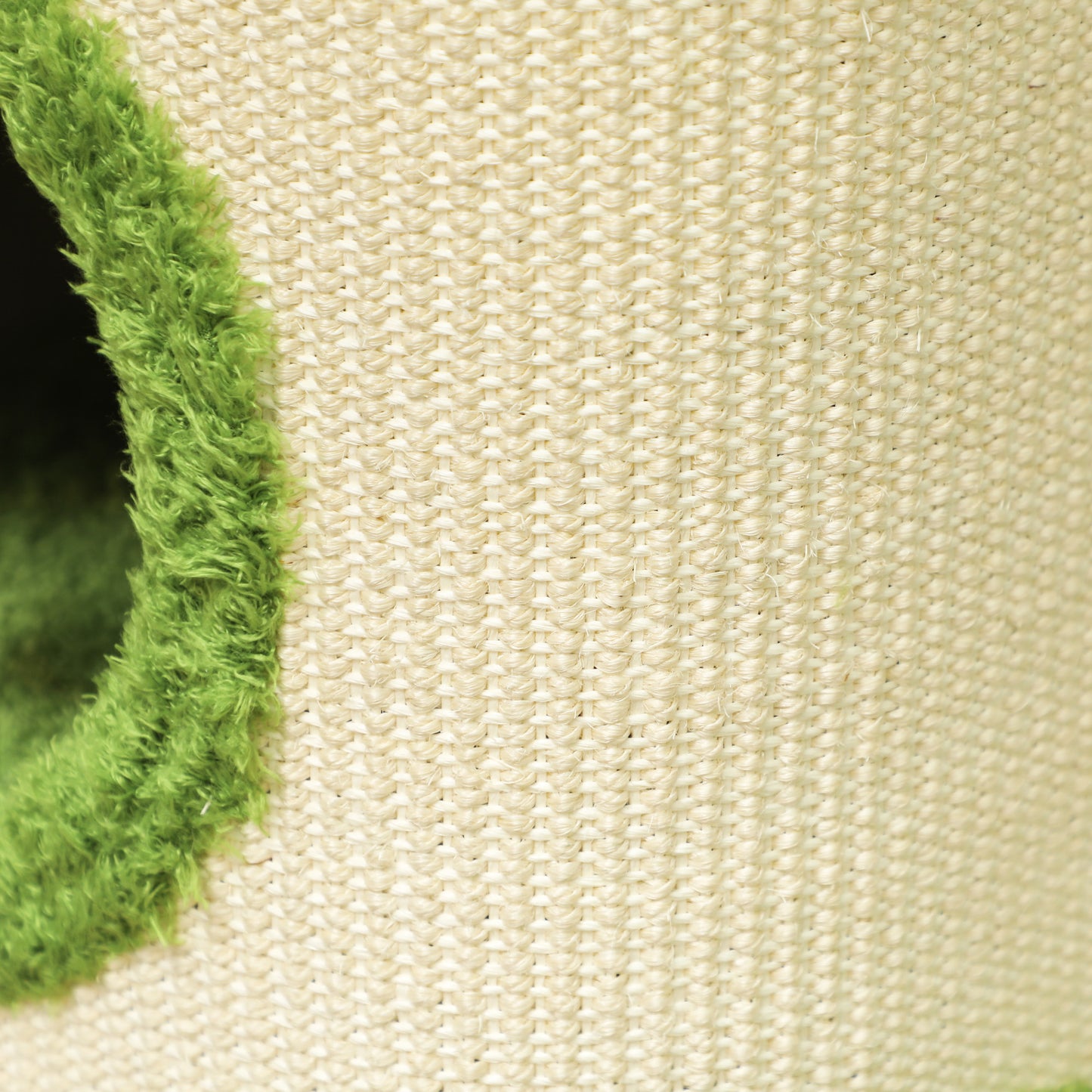 Krabpaal – Krabmeubel – Kattenboom – Kattenkrabpaal – Kattenhol – 52 cm – Fluwelen Kattenhol – Duurzaam Kraboppervlak – Speeltje – Groen/Crème