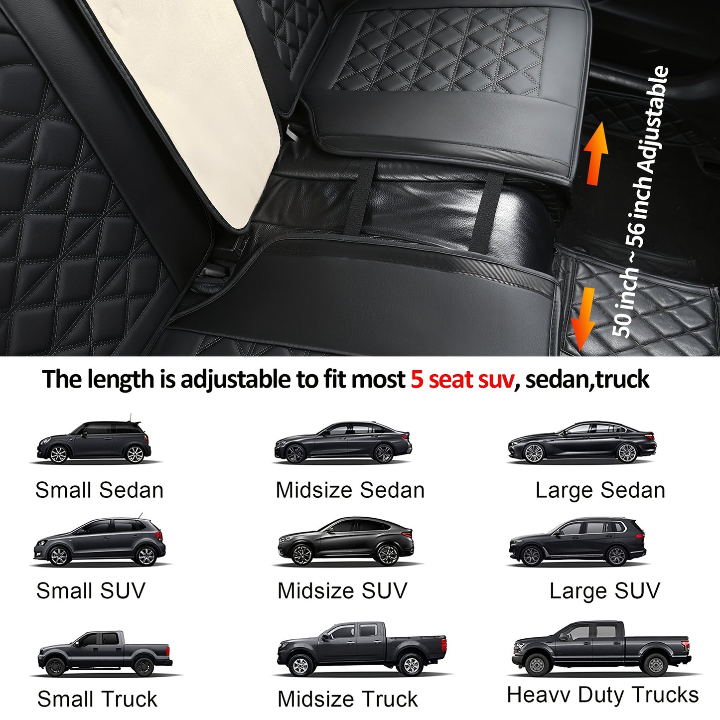 Full Set for SEAT Leon/Ibiza/Arona/Ateca/Tarraco/Cupra Formentor Car Seat Covers - PU Leather Fit Adjustable Front & Rear Seat Protectors with Cushioned Padding, All-Season Use, Compatible with Spanish/European car models